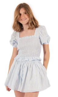 Havana Top, Metallic Blue Stripe Havana Top, Metallic Blue Stripe