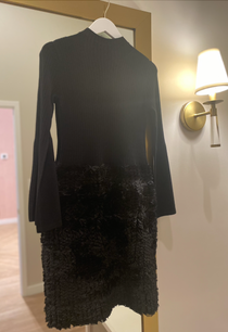 Monique Trimmed Knit Dress, Black