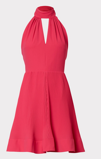 Libby Pleated Mini Dress, Milly Pink Libby Pleated Mini Dress, Milly Pink