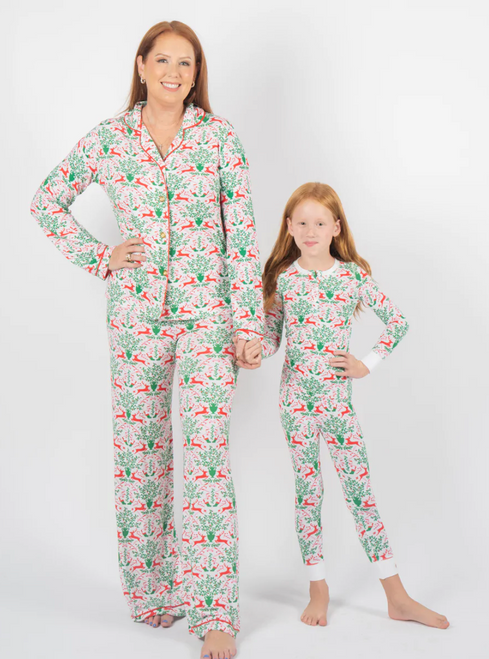 Kids Pajama Set, Royal Reindeer