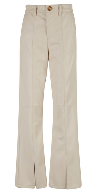 Ellery Front Hem Slit Crop Pants, Ivory