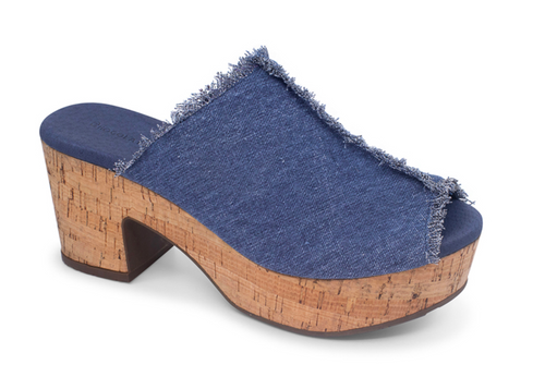 Grant Sandal, Denim Linen