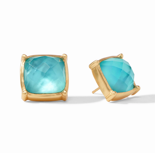 Antonia Statement Stud, Iridescent Bahamian Blue