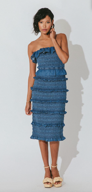 Ezra Midi Dress, Classic Blue