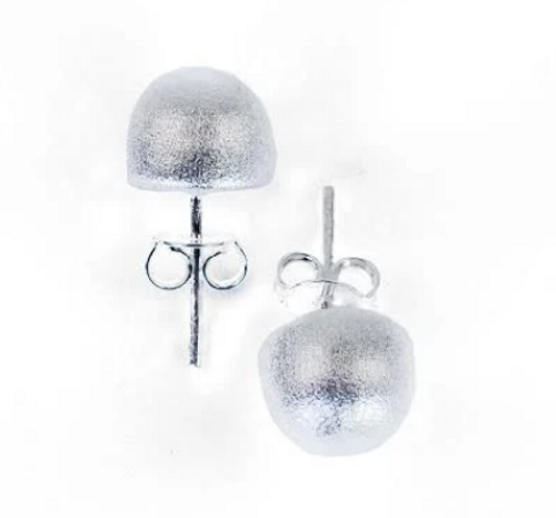 Lilou Stud Earrings, Brushed Silver