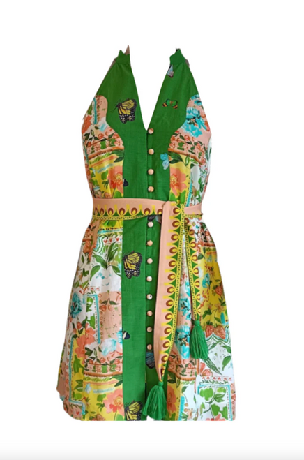 Etta Dress - Green Butterfly 