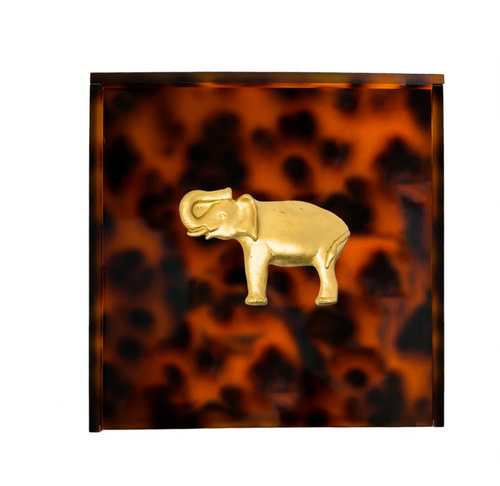 Elephant Cocktail Napkin Box - Tortoise