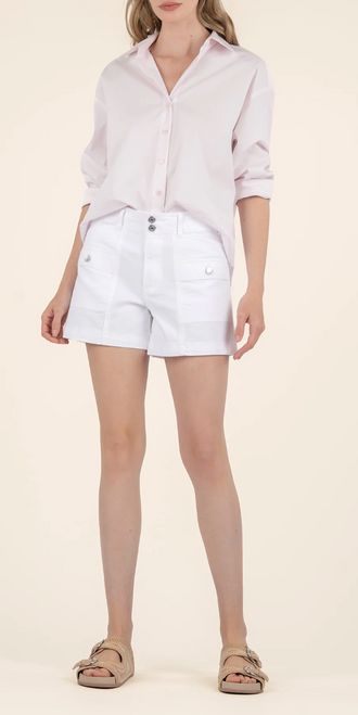 Jane High Rise Short With Pocket Detail - Optic White