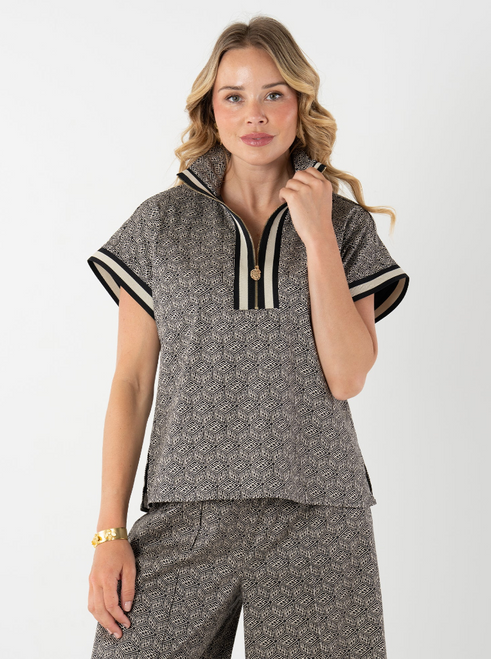 Poppy Pullover - Black Tonal Monogram Poppy Pullover - Black Tonal Monogram