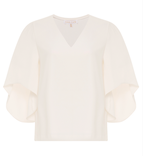 Nina Crepe Top, Ivory