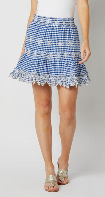 Gingham Skirt, Blue/White