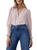 Crepe V-Neck Blouse, Chalk Pink