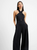 Harlow Satin Cross Over Jumpsuit, Blackout