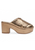 Georgette Platform Slide, Bronze Leather