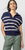 Half Zip Striped Sweater, Navy Stripe