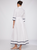 Natalia Poplin Dress - White w/Navy Trim 