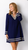 Long Sleeve A-Line Tunic Dress, Navy