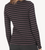 Snap Shoulder Boatneck, Black Stripe