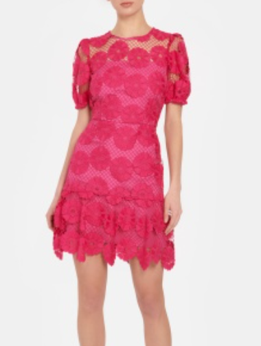 Yasmin Daisy Lace Dress in Milly Pink