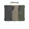 Three Galaxy S22 Ultra cases in black, FDE, and OD green.