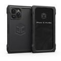 A black iPhone 15 Pro Max phone case.