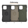 Three iPhone 16 Pro Max cases in black, FDE, and OD green.