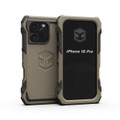 Flat dark earth phone case for iPhone 16 Pro.