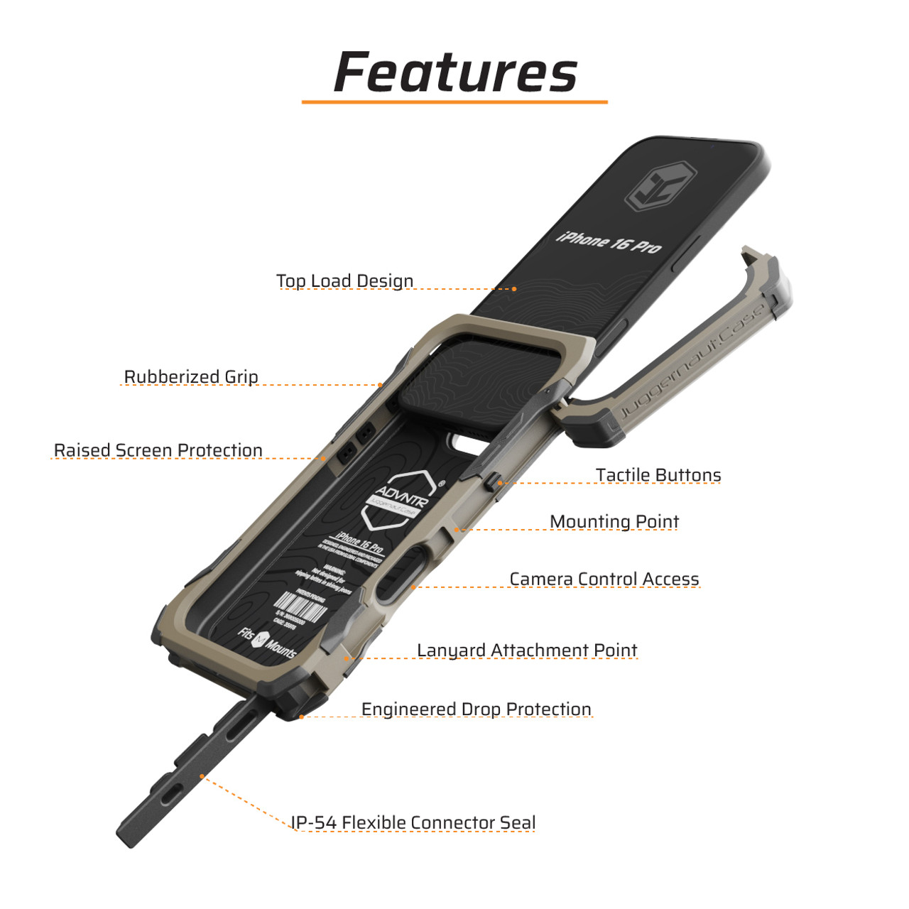 Juggernaut Case iPhone 16 Pro用 Juggernaut.Case™ iPhone 16 Pro ADVNTR Phone Case JG.ADVNTR