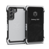 A white Galaxy S22 phone case.