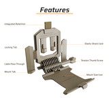Features for the PALS/MOLLE plate carrier phone mount.