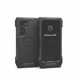 A black Galaxy S23 phone case for military.