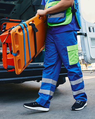 Firefighter in rugged conditions