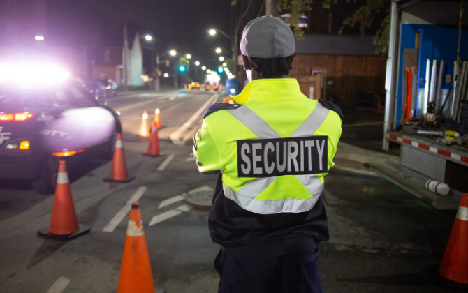 Emergency response team coordinating in the field
