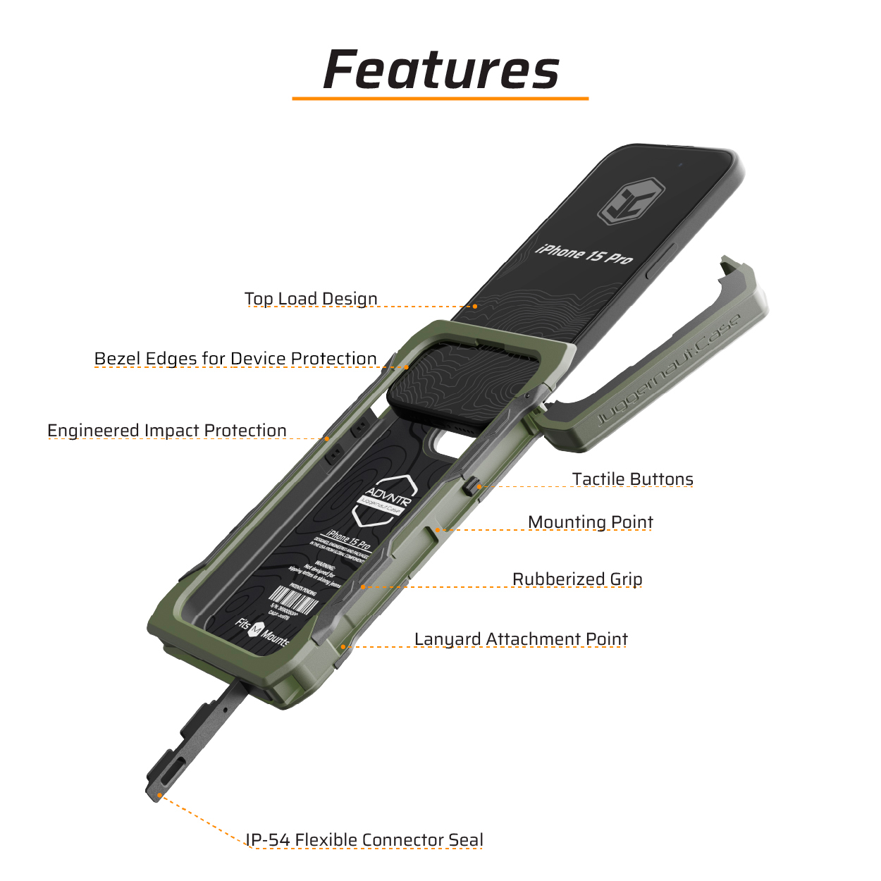 Juggernaut.Case™ iPhone 15 Pro ADVNTR Phone Case JG.ADVNTR.IP15PRO