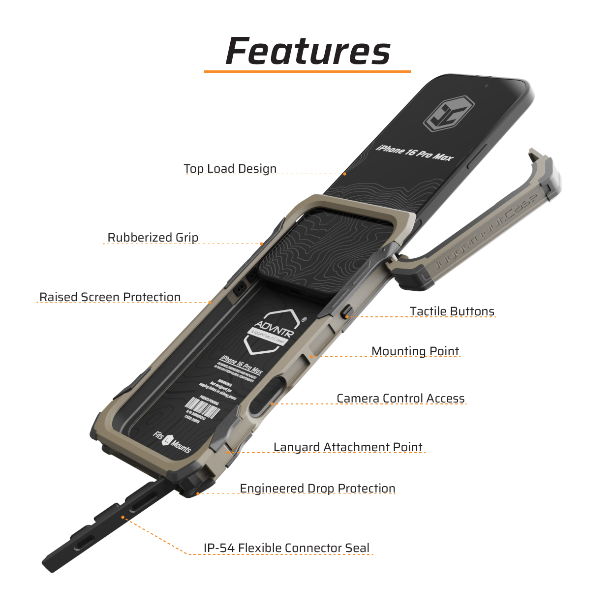 Juggernaut.Case™ iPhone 16 Pro Max ADVNTR Phone Case JG.ADVNTR.IP15PM