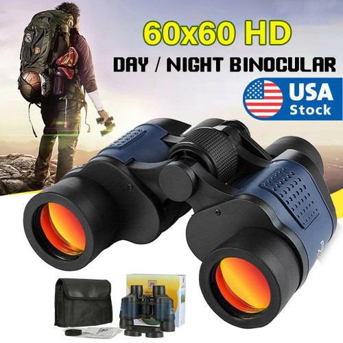 60X60 Zoom Binoculars Day/Night Vision Travel Outdoor HD Hunting Telescope Bag