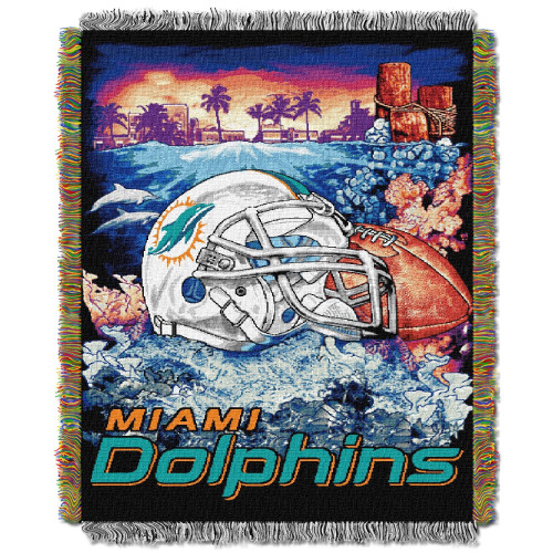 Dolphins OFFICIAL National Football League, "Home Field Advantage" 48"x 60" Woven Tapestry Throw by The Northwest Company