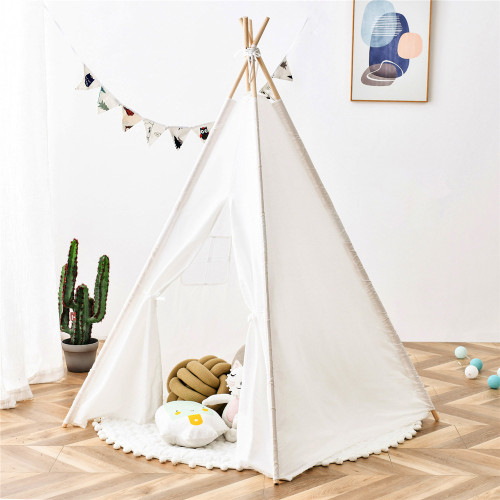 Teepee Tent for Kids - Play Tent for Boy Girl Indoor Outdoor Cotton Canvas Teepee RT