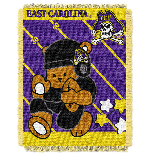 East Carolina OFFICIAL Collegiate "Half Court" Baby Woven Jacquard Throw