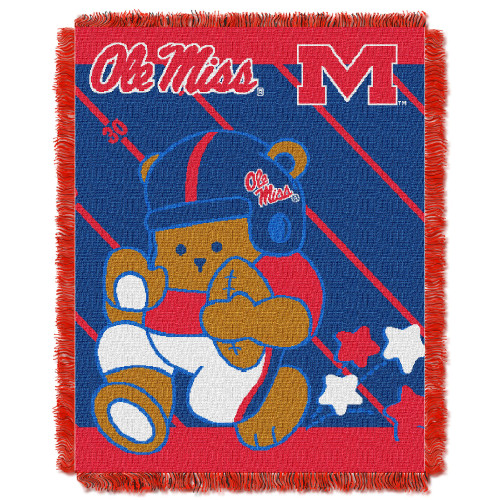 Mississippi OFFICIAL Collegiate "Half Court" Baby Woven Jacquard Throw