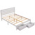 Queen Size Platform Bed with Drawers, Gray