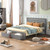 Queen Size Platform Bed with Drawers, Gray