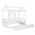 Twin Size House Bed Wood Bed with Twin Size Trundle