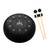 Glarry 10" 11-tone Steel Tongue Drum Stainless Steel Handpan Drum Empty Drum Portable Drum Pack Drumsticks Black