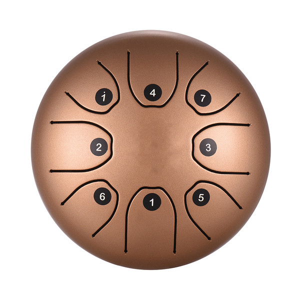 5.5 Inch Mini 8-Tone Steel Tongue Drum C Key Percussion Instrument Hand Pan Drum with Drum Mallets Carry Bag