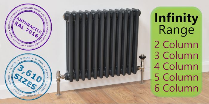 Infinity Anthracite Column Radiators Image