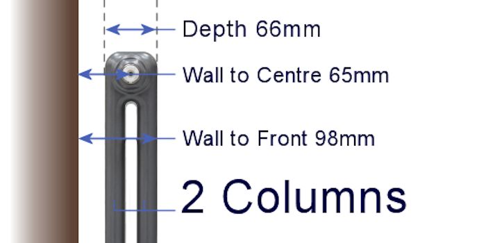 Trade Essentials Metallic Grey Column Radiators Image