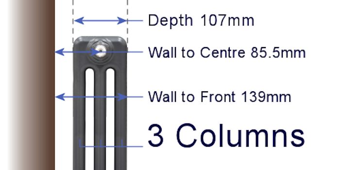 Trade Essentials Metallic Grey Column Radiators Image