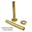 500 Radiator Pipe Shroud 130mm long - Un-Lacquered Brass (Pair)