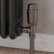 Ramone Modern TRV Angled Black Nickel Thermostatic Radiator Valves With Sleeves